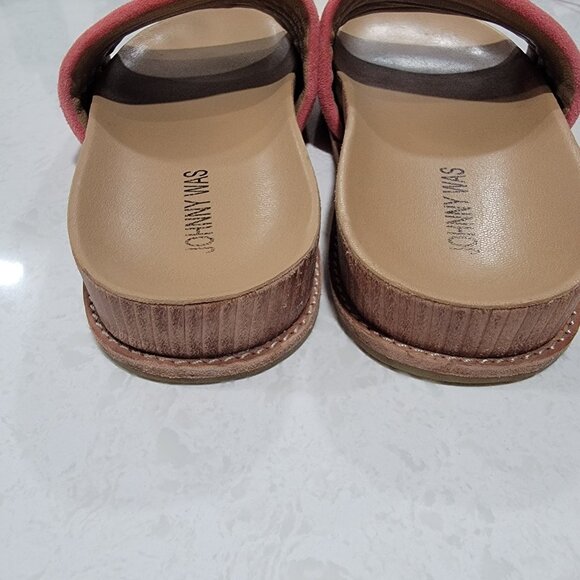 Johnny Was Pink Suede Slide Sandals Size 9 Comfortable Summer Vacatiom - Picture 5 of 7